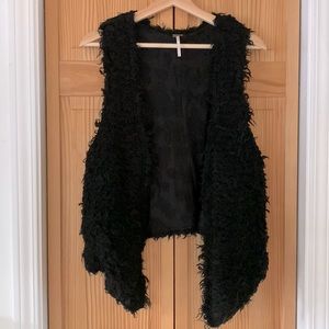 NWT Free People Lined Black Combo Vest Size S